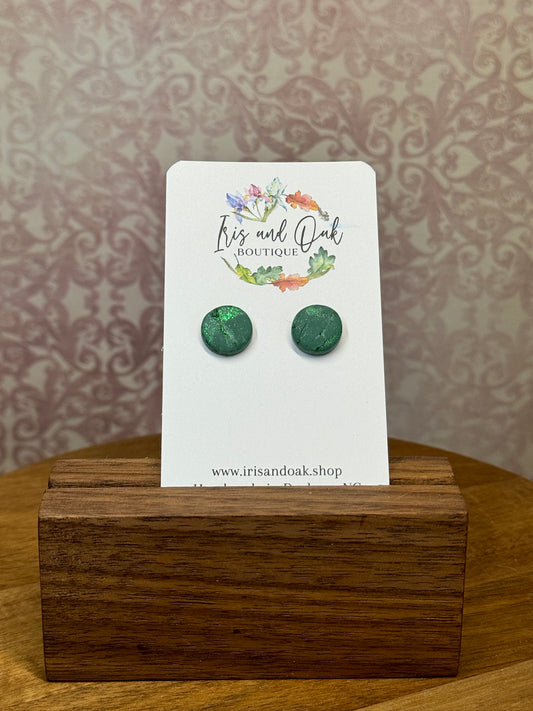 Shimmery Green Studs