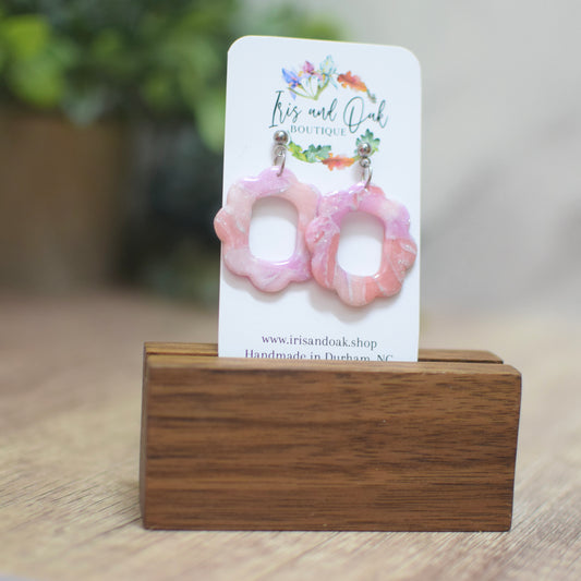Pink Collage - Scalloped Dangles