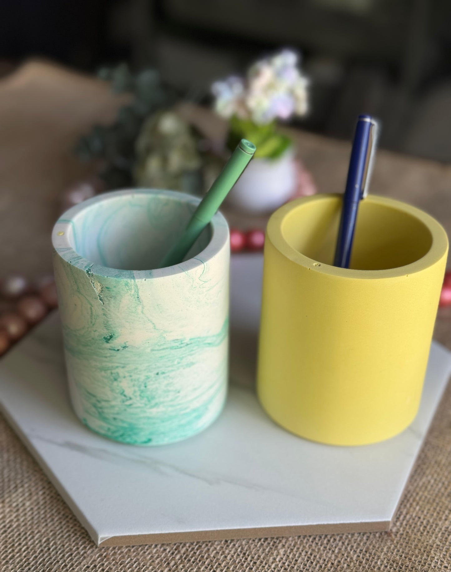 Faux Concrete Pencil Holder