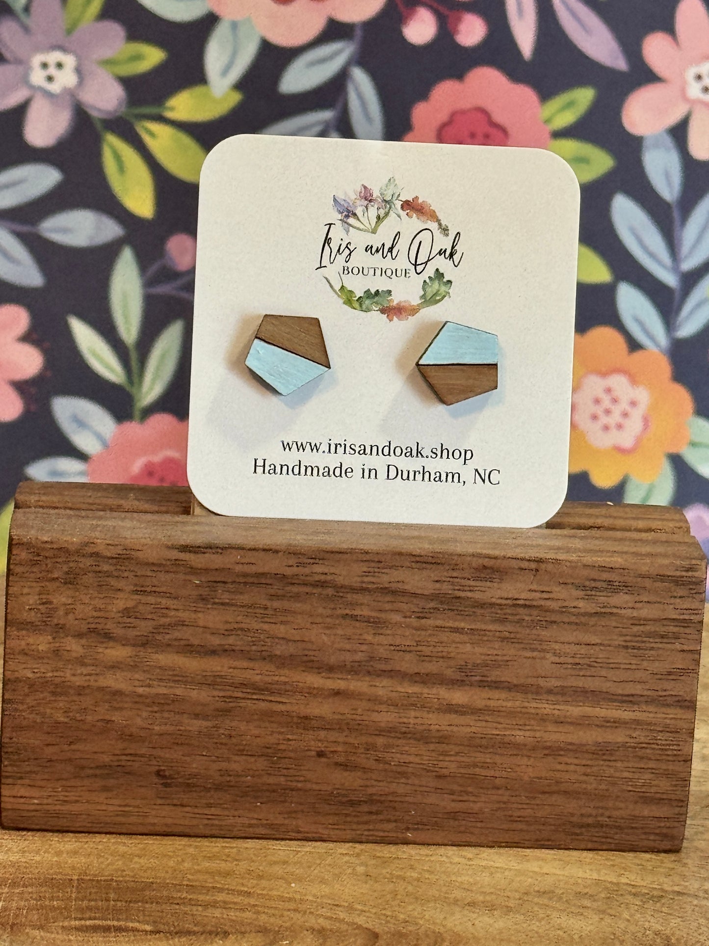 Walnut Geometric Studs