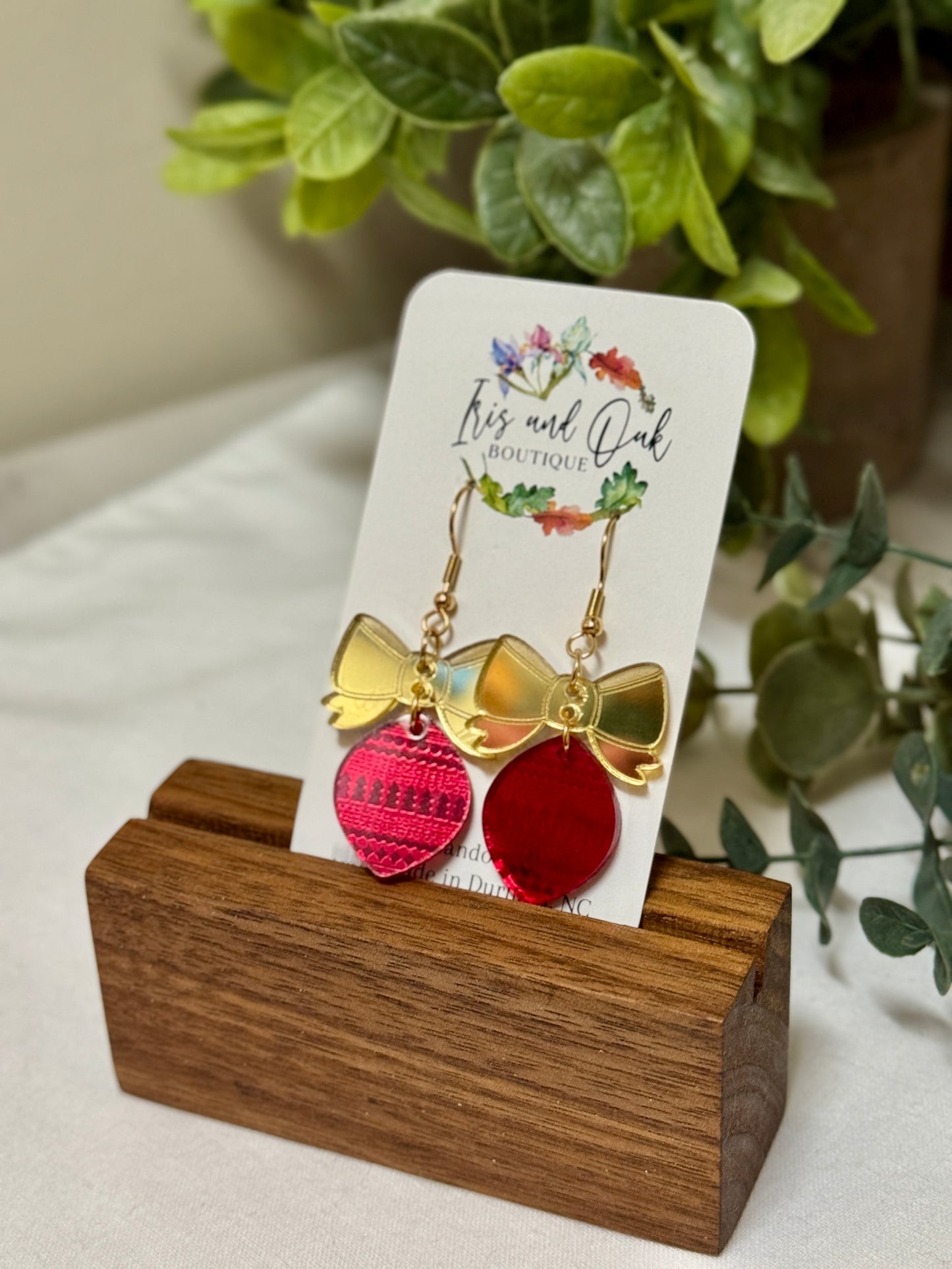 Bauble and Bow Dangles (select color)