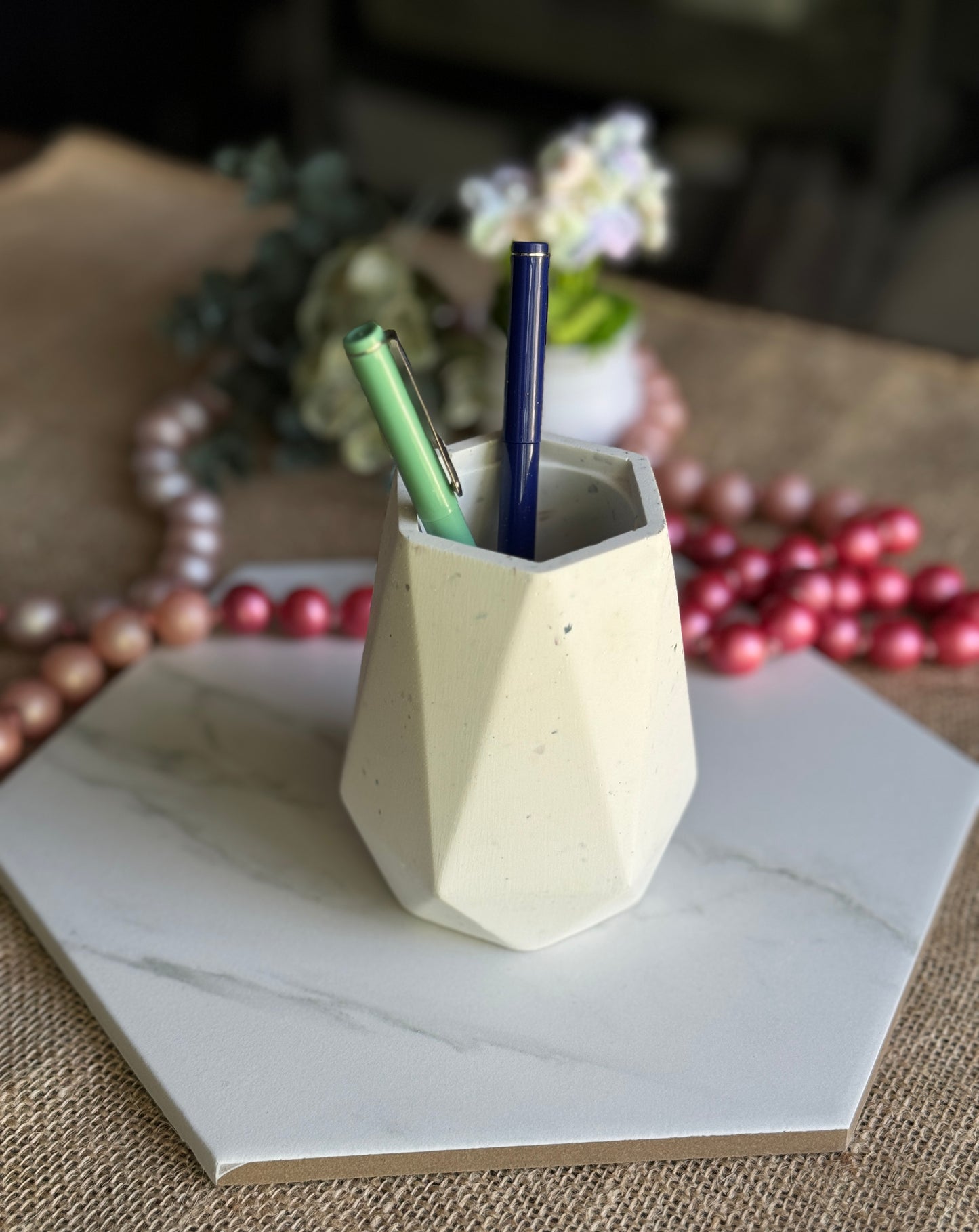 Faux Concrete Pencil Holder