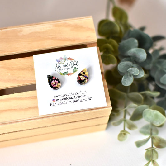 Dark Floral Teardrops