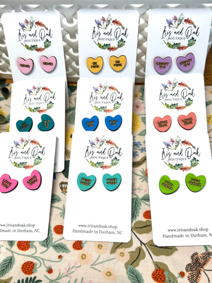 Conversation Heart Studs