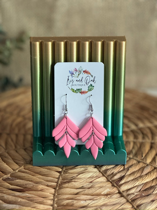 Pink Leaf Dangles