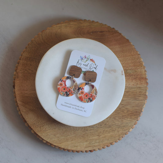Circle Dangles - Fall Floral