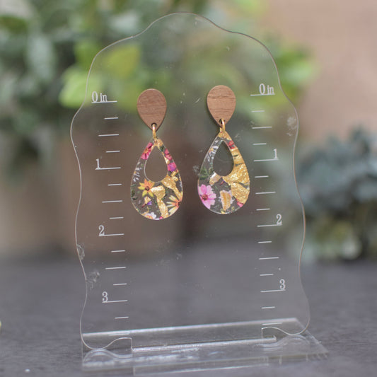 Golden Floral - Open Teardrop