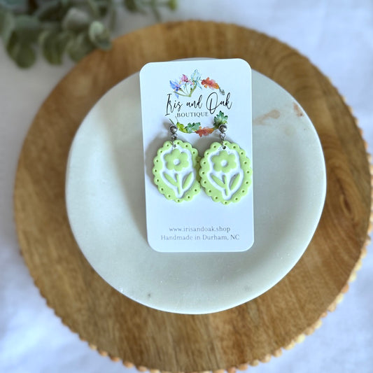 Stamped Flower - Green