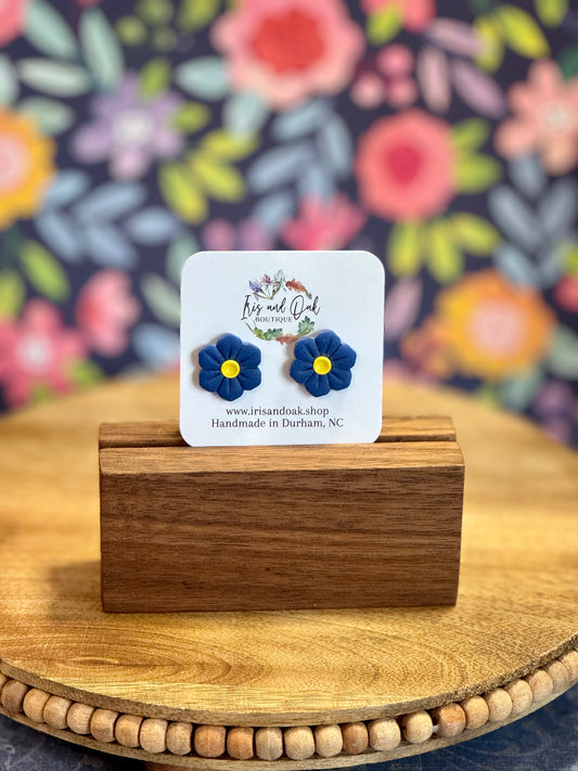 Hibiscus Studs - Navy