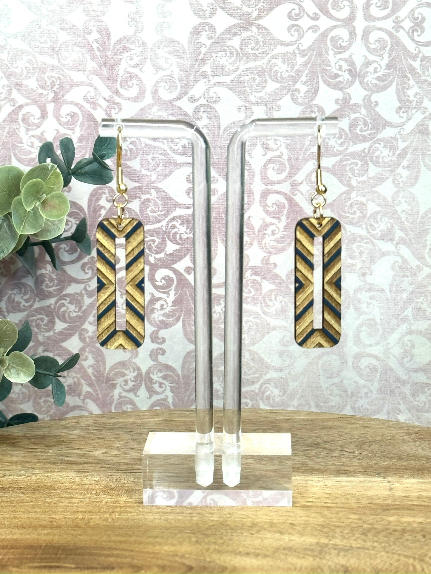 Navy and Gold Chevron Rectangles