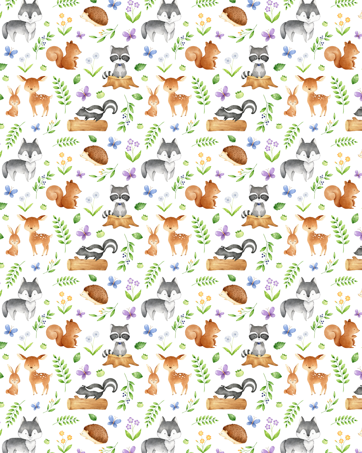 Animal 19 Transfer Paper (raccoon, deer, bunny)