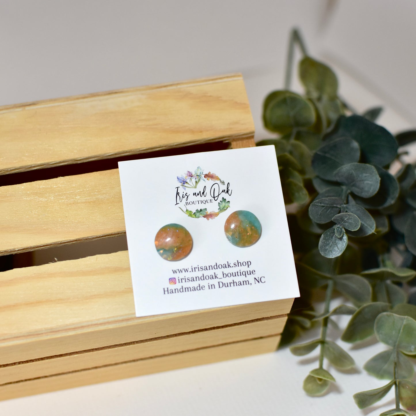 Teal and Orange Studs