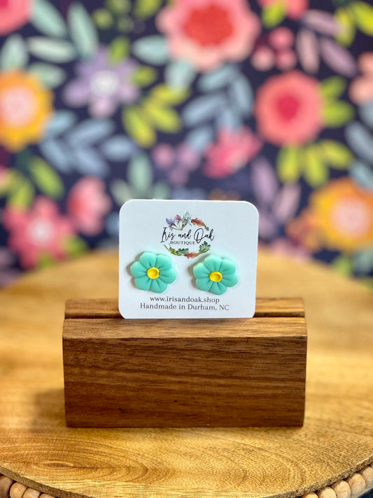 Hibiscus Studs  - Aqua