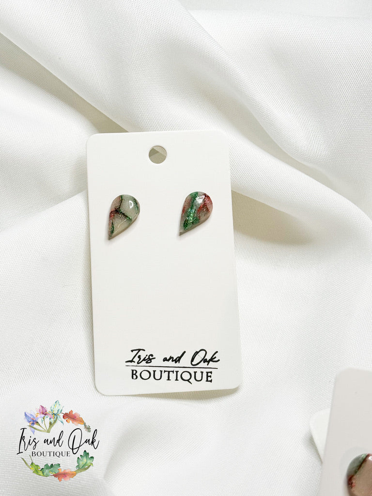 Tinsel Teardrop Stud