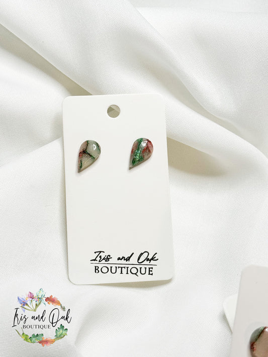 Tinsel Teardrop Stud