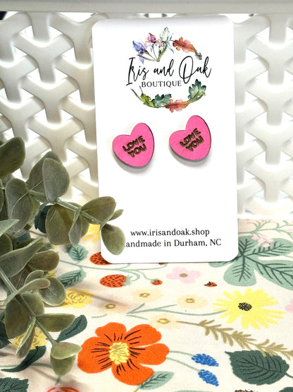 Conversation Heart Studs