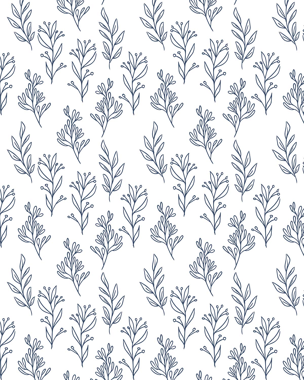 Blue and White Floral 2 Transfer Paper