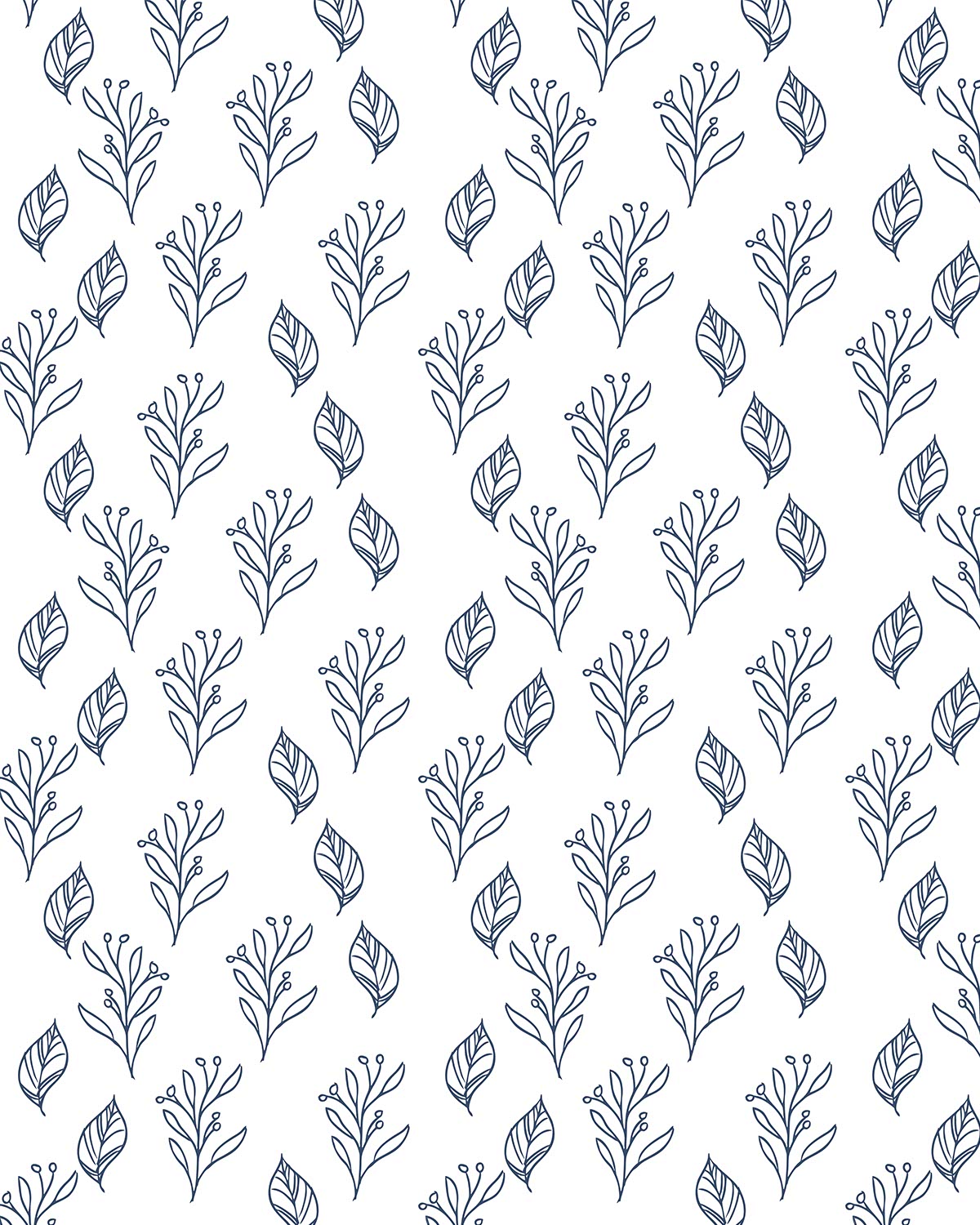 Blue and White Floral 4 Transfer Paper