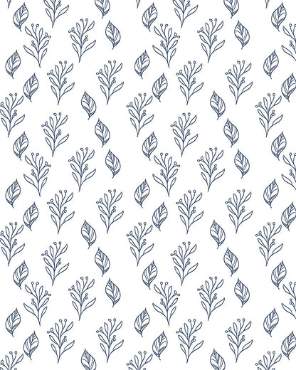 Blue and White Floral 4 Transfer Paper