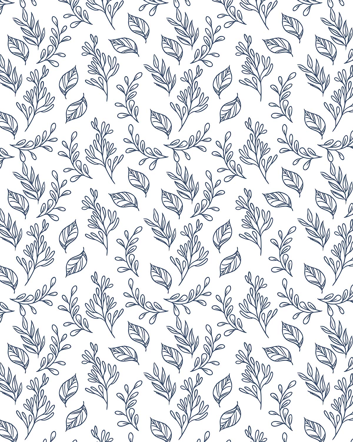 Blue and White Floral 8 Transfer Paper