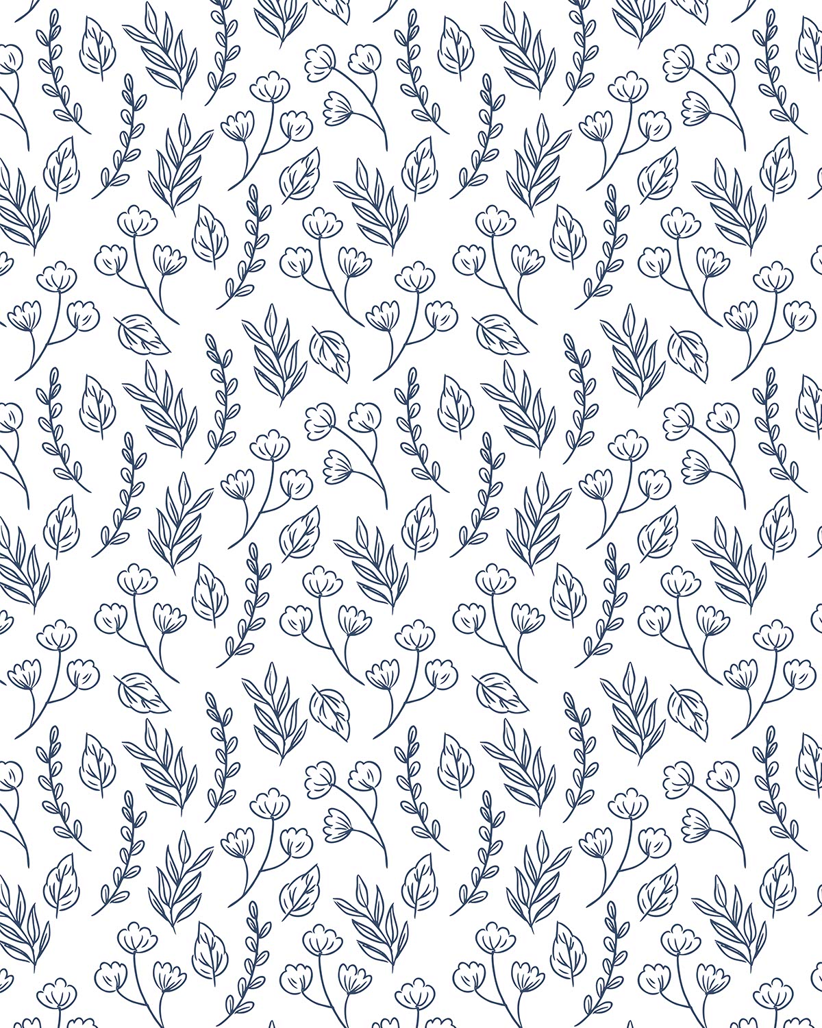 Blue and White Floral 9 Transfer Paper