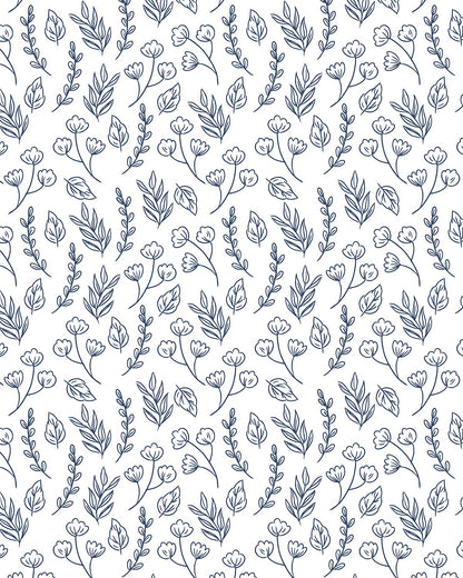 Blue and White Floral 9 Transfer Paper