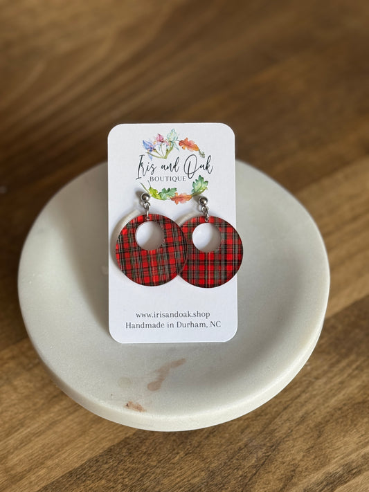 Plaid Hoops (Acrylic)