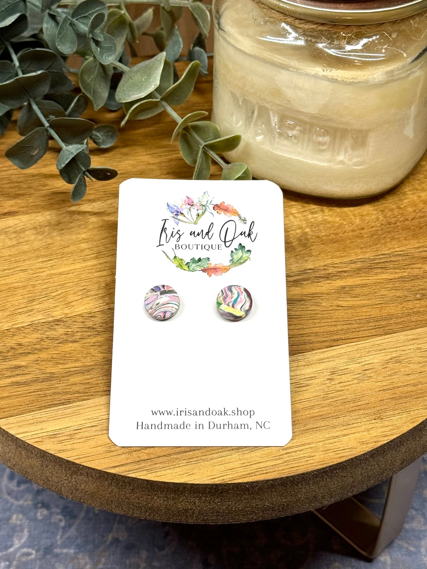 Round OOAK Mosaic Studs