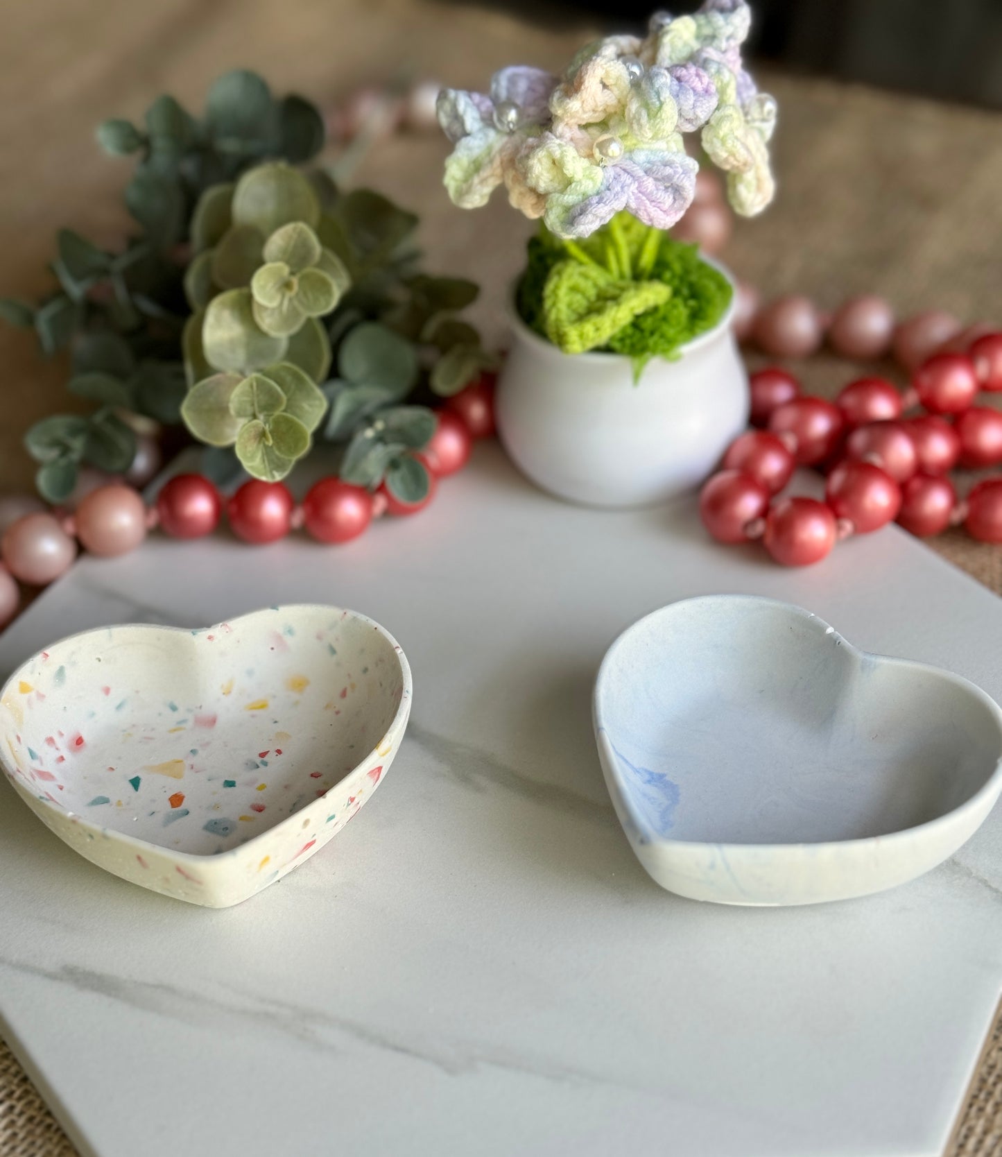 Faux Concrete Heart Trinket Tray (mini)