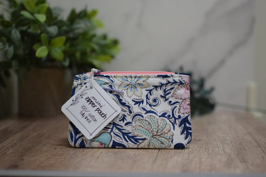 Blue/Pink Paisley Floral Mini Pouch