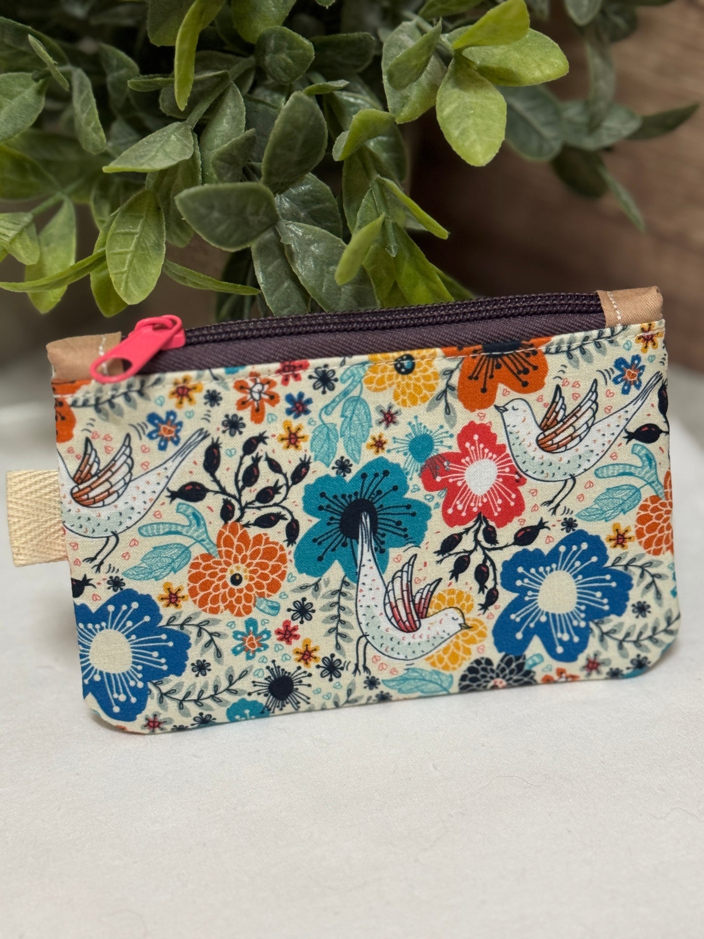 Whimsy Birds Mini Zipper Pouch