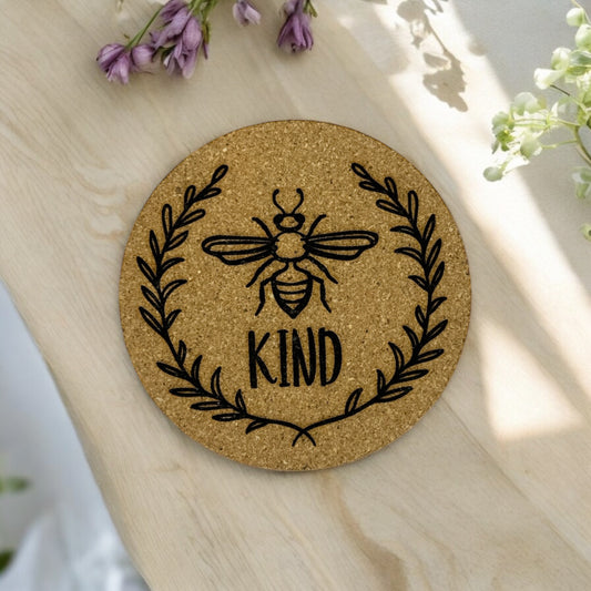 Bee Kind Cork Coaster