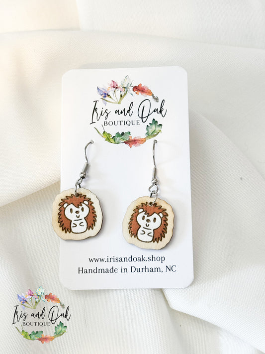 Hedgehog Earrings (Dangle and Stud)