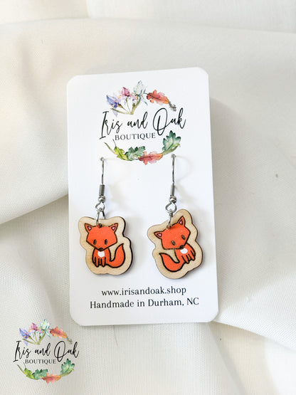 Fox Earrings (Dangle and Stud)