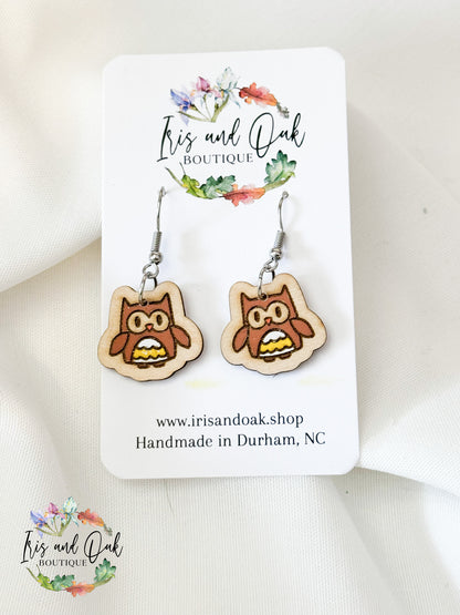 Owl Earrings (Stud and Dangle)