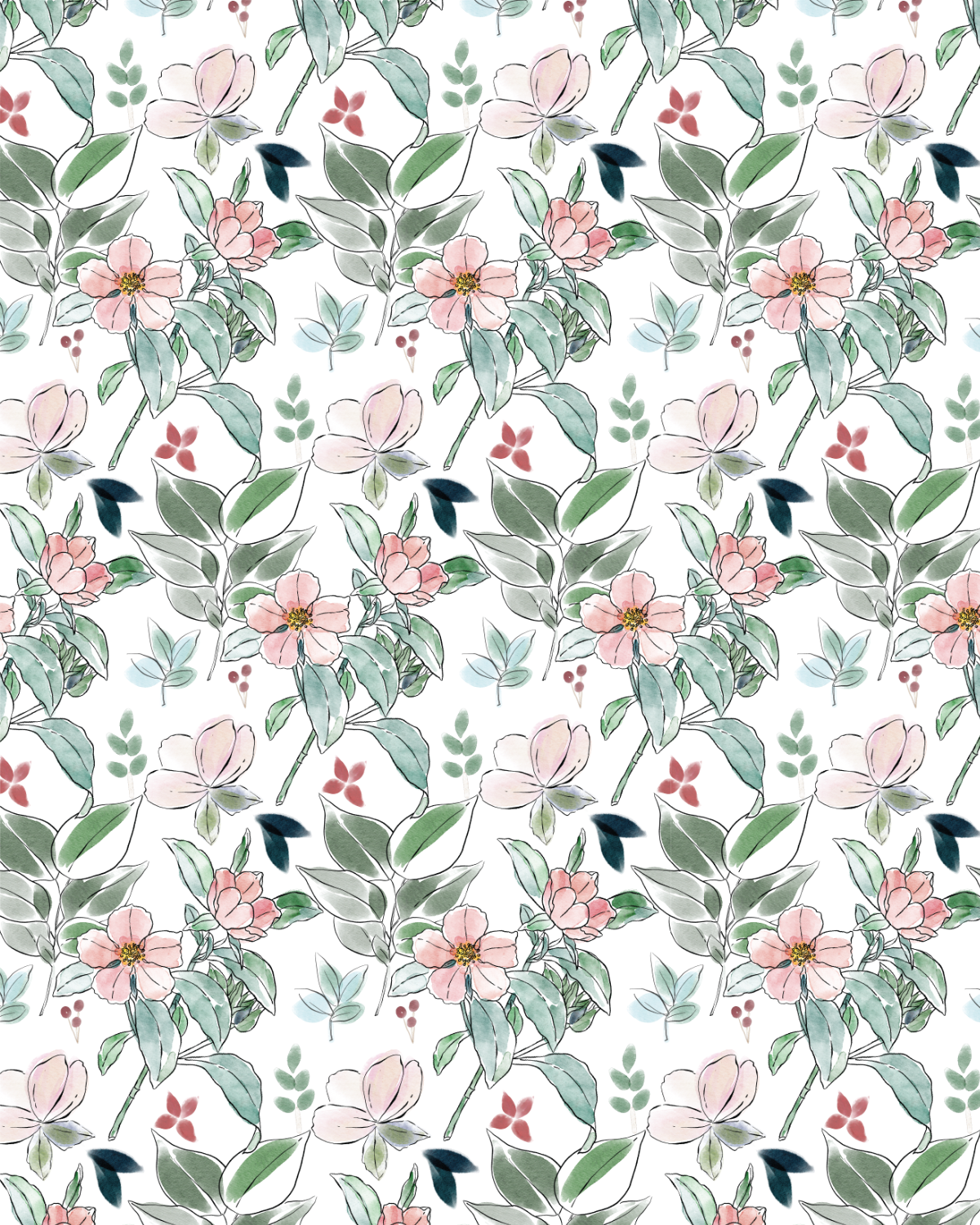 Watercolor Flowers 215 Transfer Paper