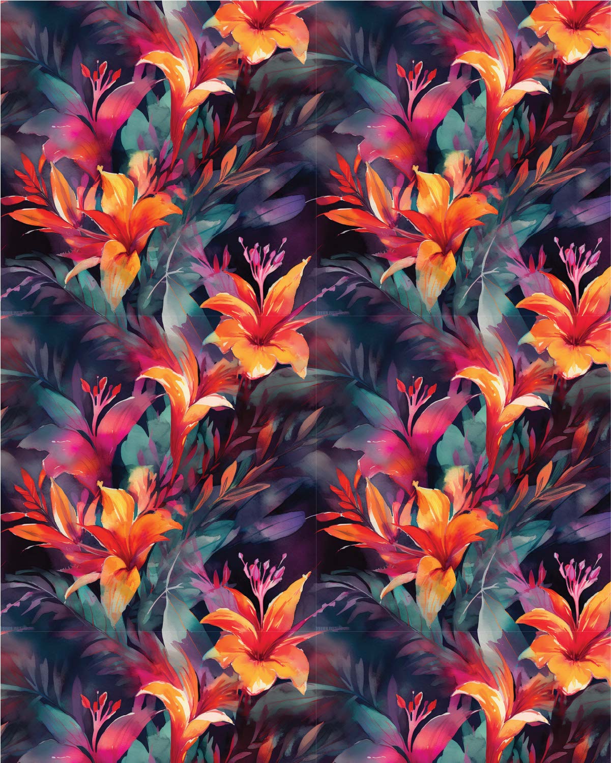 Watercolor Flowers 057 Transfer Paper
