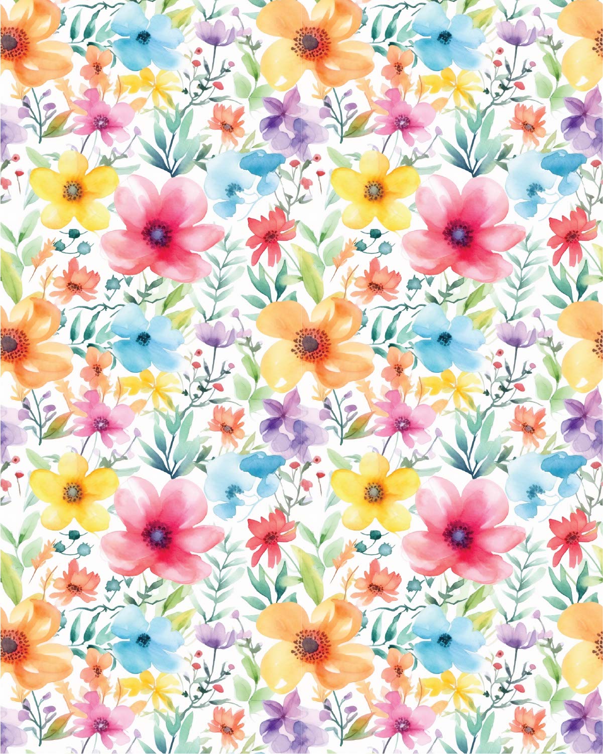 Watercolor Flowers 066 Transfer Paper