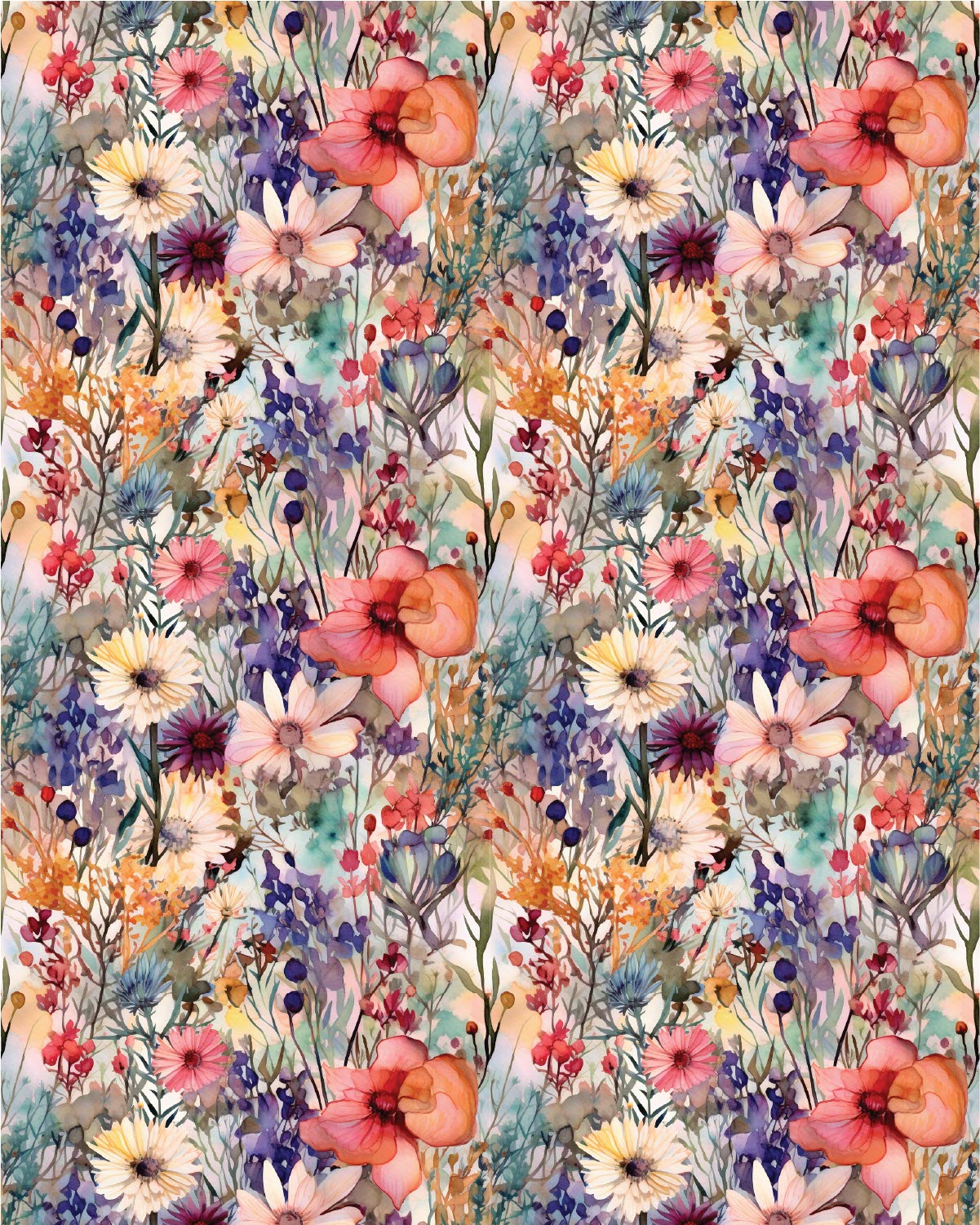 Watercolor Flowers 071 Transfer Paper