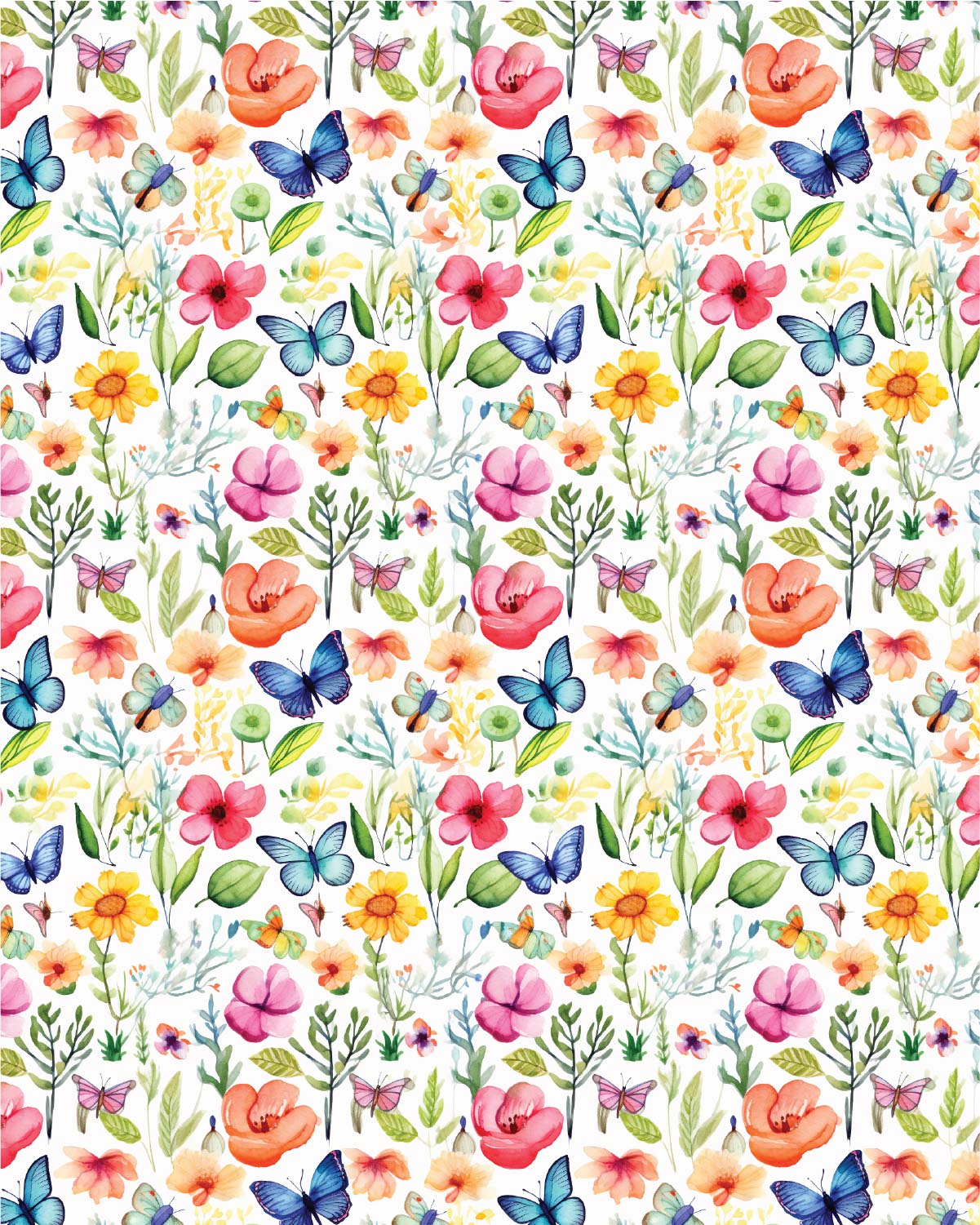 Watercolor Flowers 076 Transfer Paper