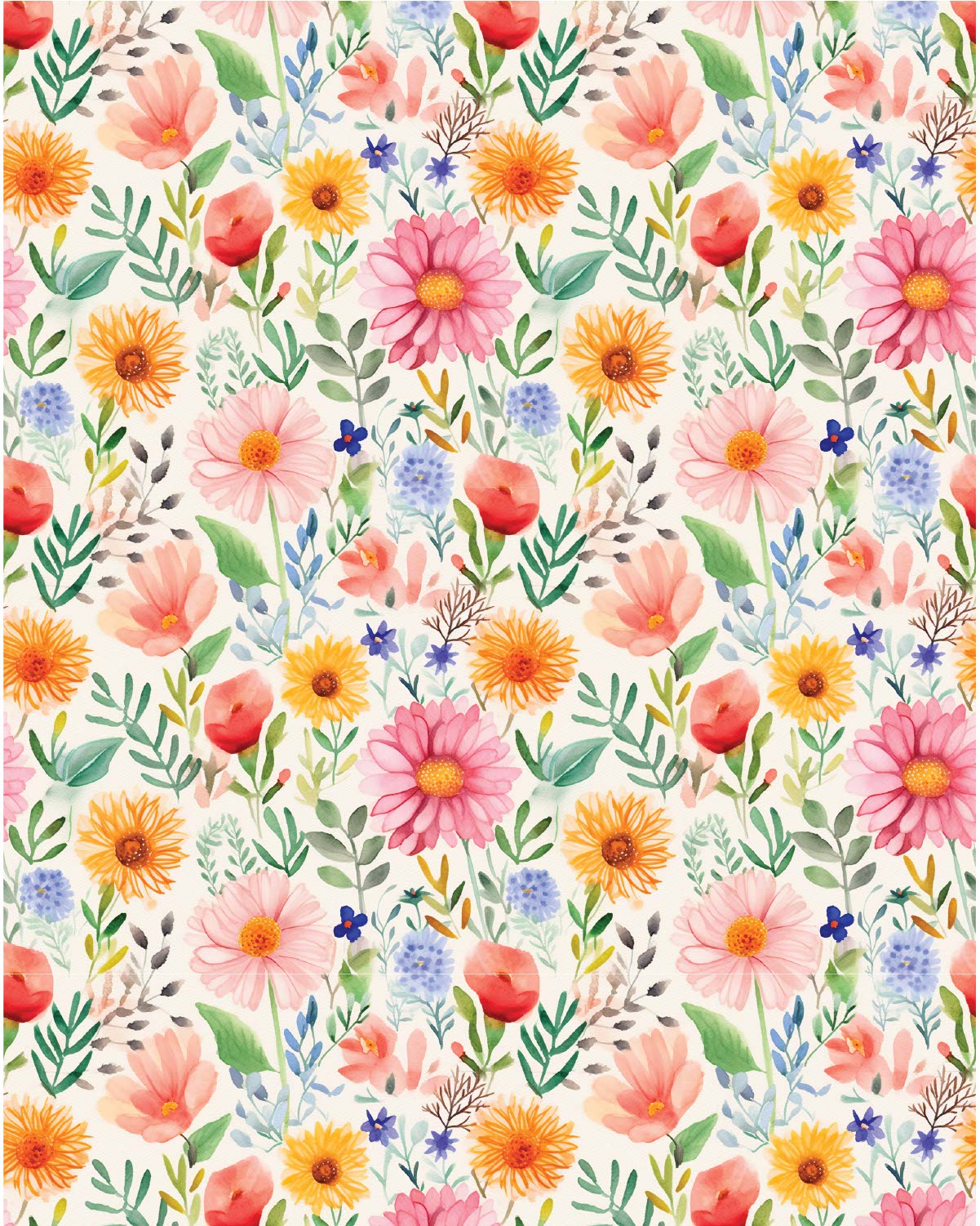 Watercolor Flowers 077 Transfer Paper