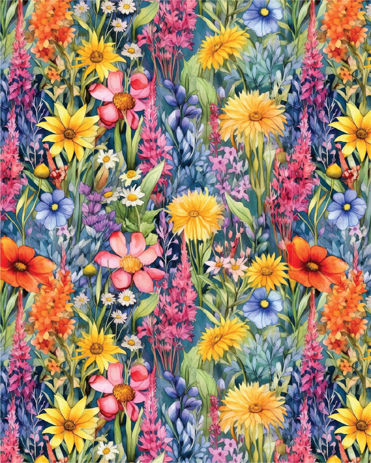 Watercolor Flowers 085 Transfer Paper