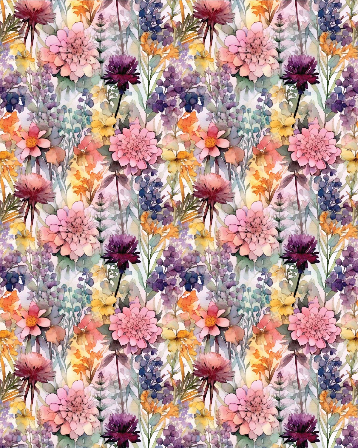 Watercolor Flowers 090 Transfer Paper