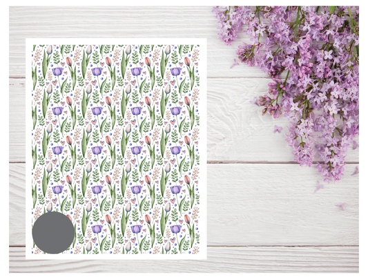 Watercolor Flowers 123 Transfer Paper
